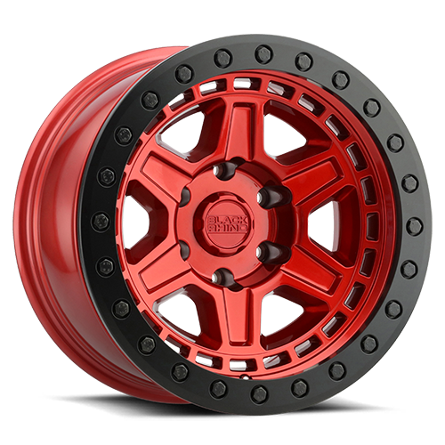 Black Rhino Reno Beadlock 17x8.5" 6x139.7mm 112.1mm CB -30mm Candy Red Black Ring-Black Bolts