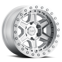 Black Rhino Reno Beadlock 17x8.5" 5x127mm 71.6mm CB -38mm Silver Mirror Face-Machined Lip-Silver Bolts