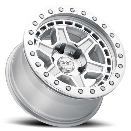 Black Rhino Reno Beadlock 17x8.5" 5x127mm 71.6mm CB -38mm Silver Mirror Face-Machined Lip-Silver Bolts