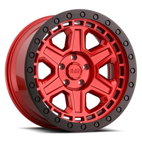Black Rhino Reno 17x9" 6x135mm 87.1mm CB 0mm Candy Red Black Lip Edge-Black Bolts