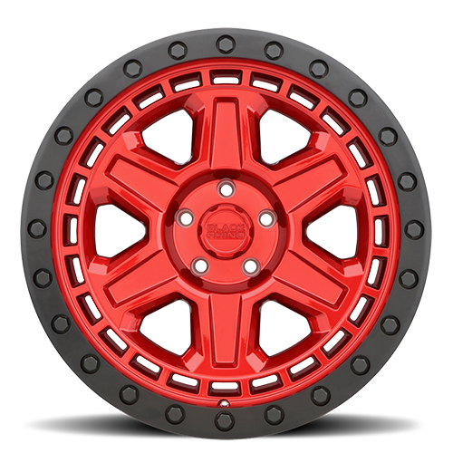 Black Rhino Reno 17x9" 6x135mm 87.1mm CB 0mm Candy Red Black Lip Edge-Black Bolts