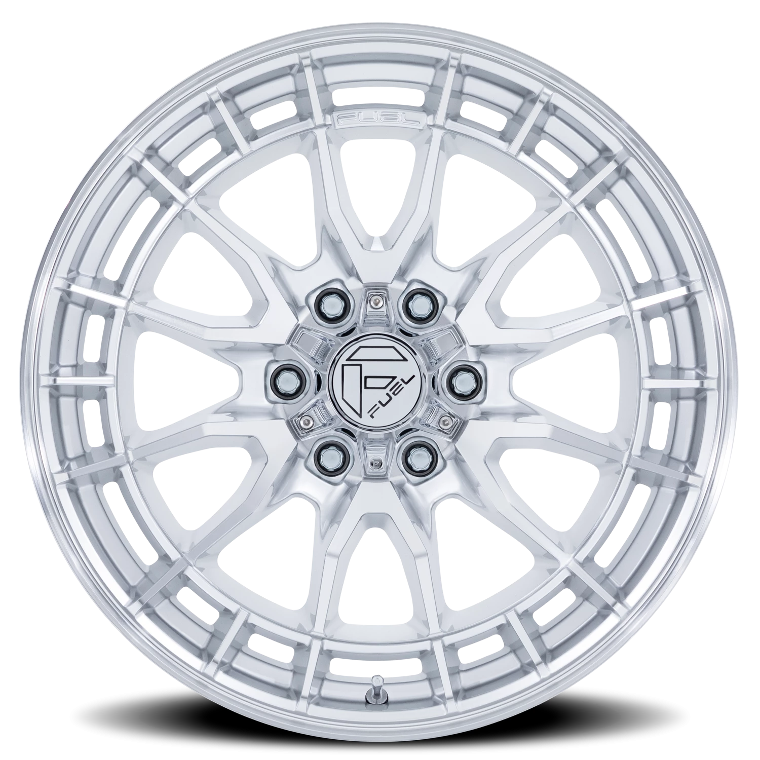 Fuel Revolt 20x9" 6x139.7mm 106.1mm CB +20mm Hyper Silver Machined Face