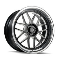 Ridler 611 18x8" 5x114.3mm 83.82mm CB 0mm Gloss Black Milled-Diamond Cut Lip