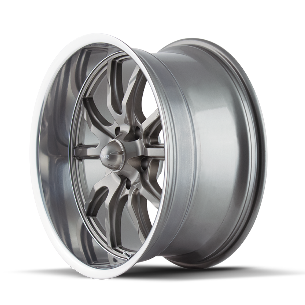 Ridler 650 17x8" 5x114.3mm 83.82mm CB 0mm Grey Polished Lip
