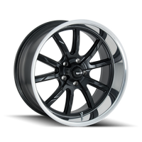 Ridler 650 18x9.5" 5x114.3mm 83.82mm CB 0mm Matte Black Polished Lip