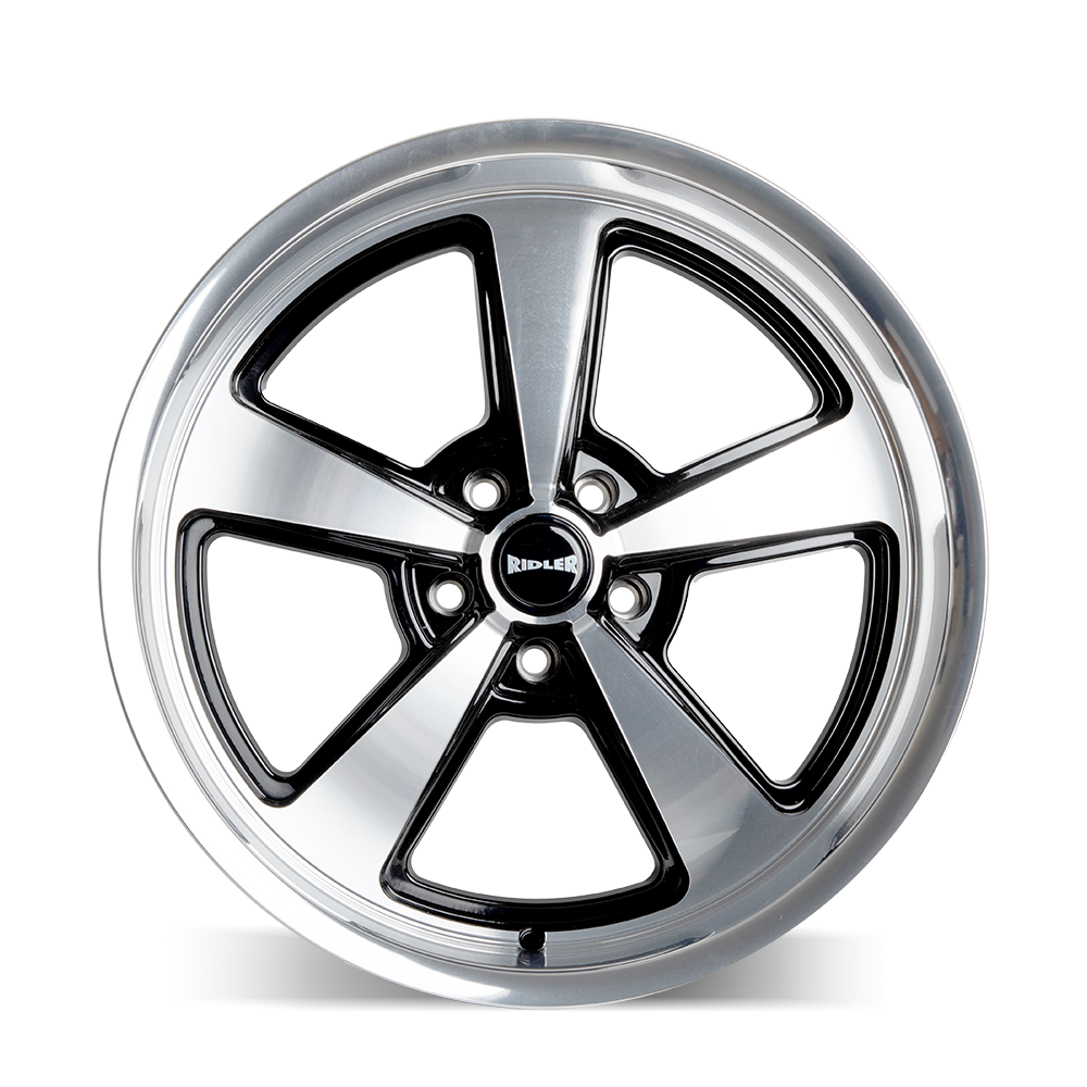 Ridler 652 18x8" 5x139.7mm 108.1mm CB 0mm Gloss Black Diamond Cut Face & Lip