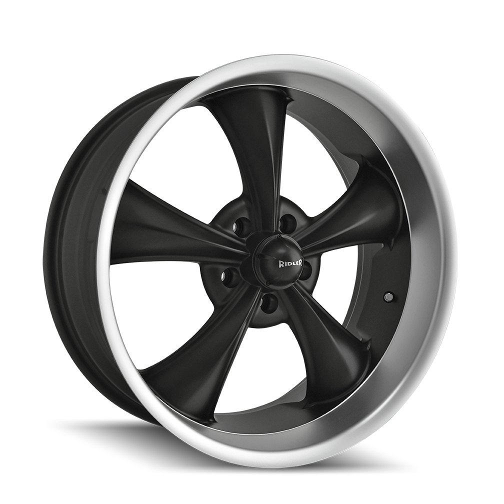 Ridler 695 18x8" 5x127mm 83.82mm CB 0mm Matte Black Machined Lip