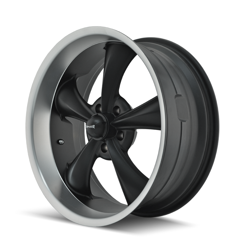 Ridler 695 18x8" 5x127mm 83.82mm CB 0mm Matte Black Machined Lip