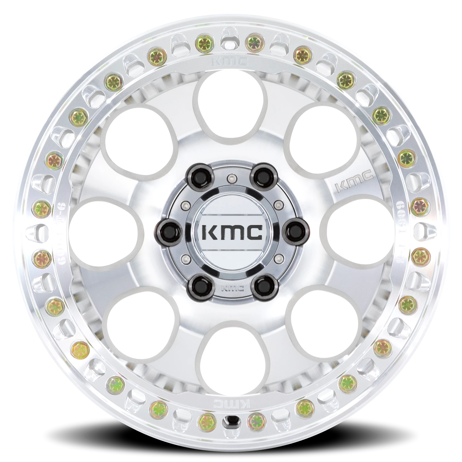 KMC Riot Beadlock 17x9" 6x139.7mm 108mm CB -38mm Machined Silver