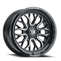 Vision 402 18x9 +12 6x139.7mm 106.2mm Gloss Black Machined Face