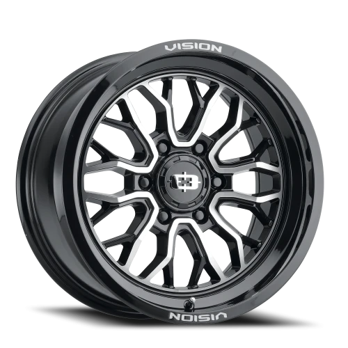 Vision 402 18x9 +12 6x139.7mm 106.2mm Gloss Black Machined Face