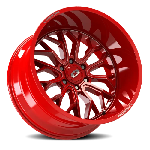 Vision 402 22x10 -19 6x135mm 87.1mm Red Tint Milled Spokes