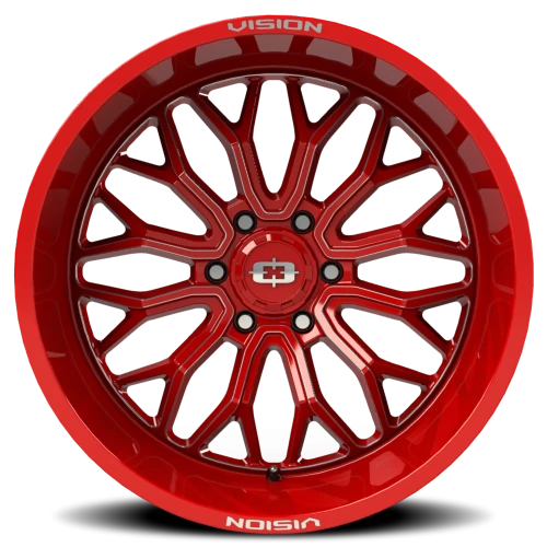 Vision 402 22x10 -19 6x135mm 87.1mm Red Tint Milled Spokes