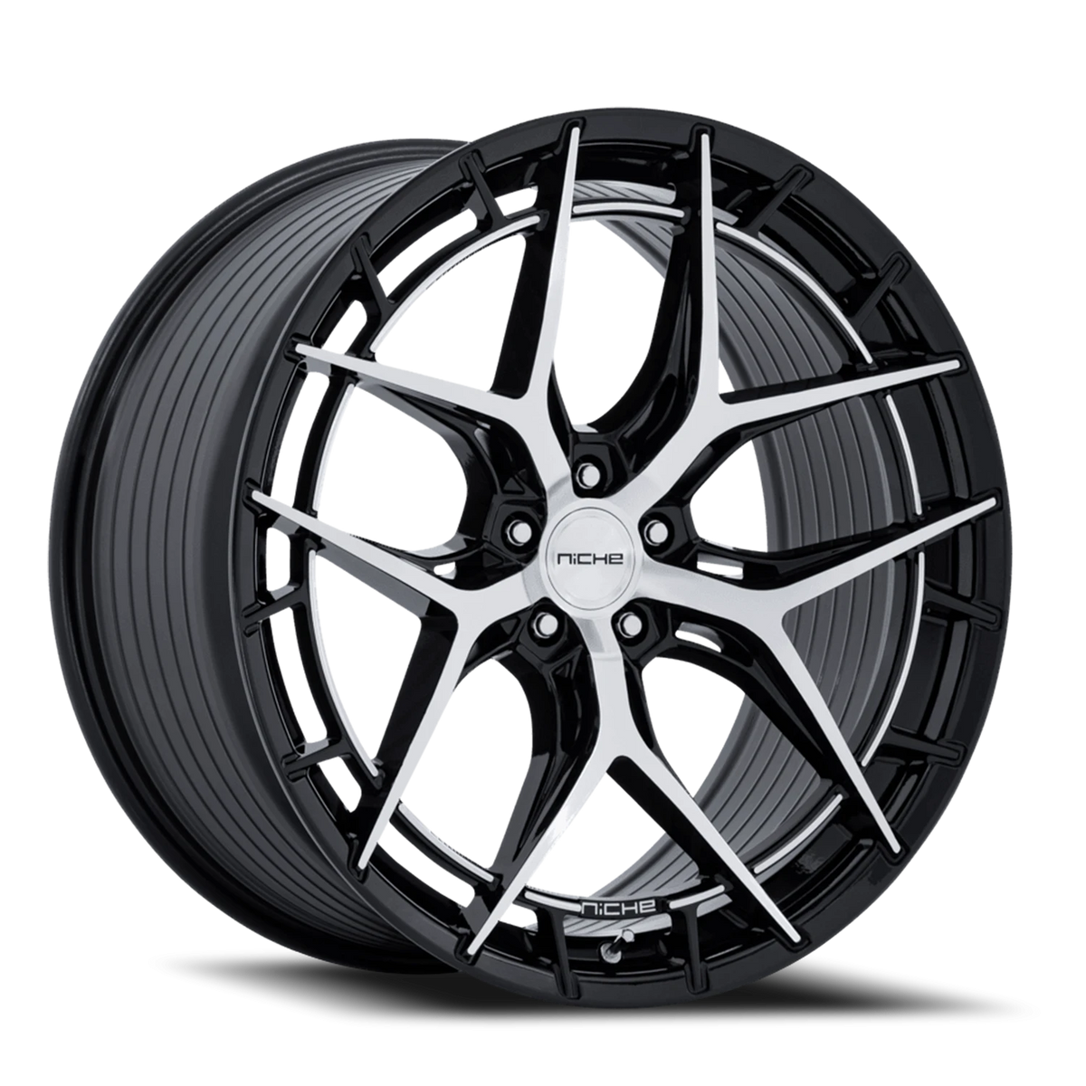 Niche Riviera NC286 20x9 +20 5x112mm 72.56mm Gloss Black Machined Face