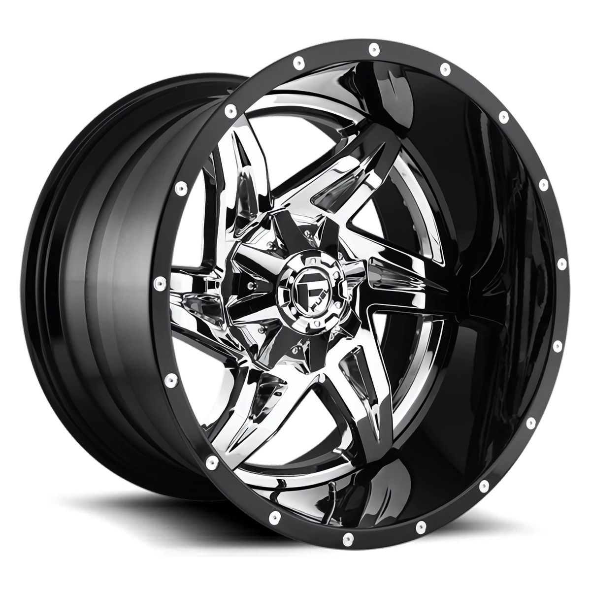 Fuel Rocker 22x10 -13 8x170mm 125.1mm Chrome Gloss Black Lip