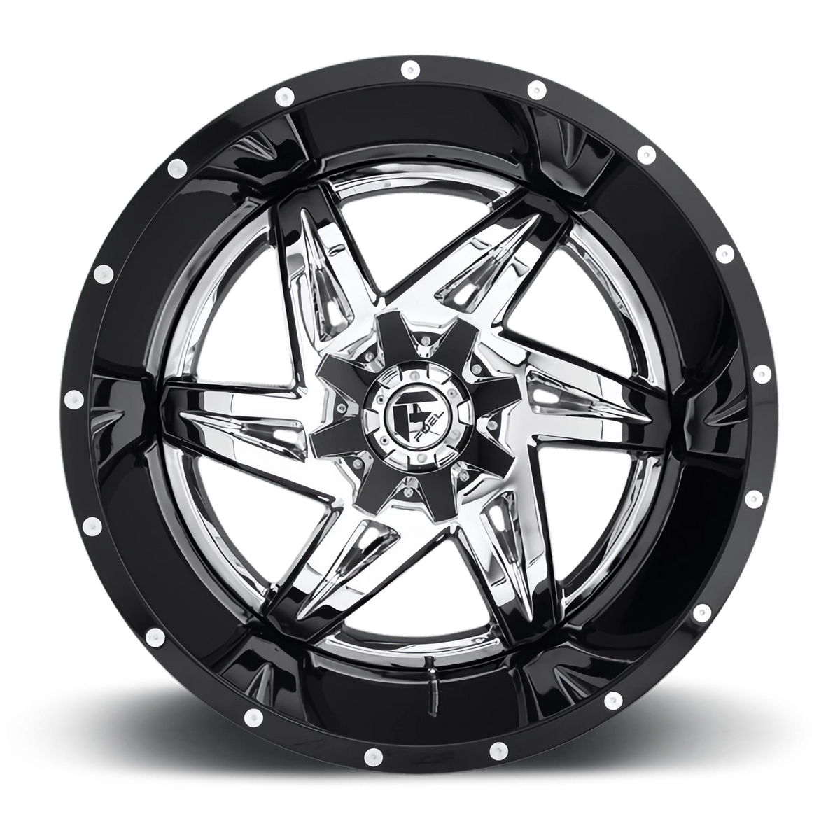 Fuel Rocker 22x10 -13 8x170mm 125.1mm Chrome Gloss Black Lip