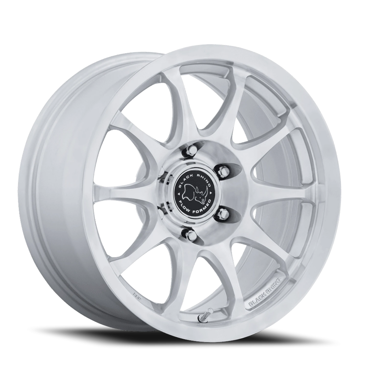 Black Rhino Ronin 17x8.5 +0 5x127mm 71.5mm Gloss Silver Machined Face