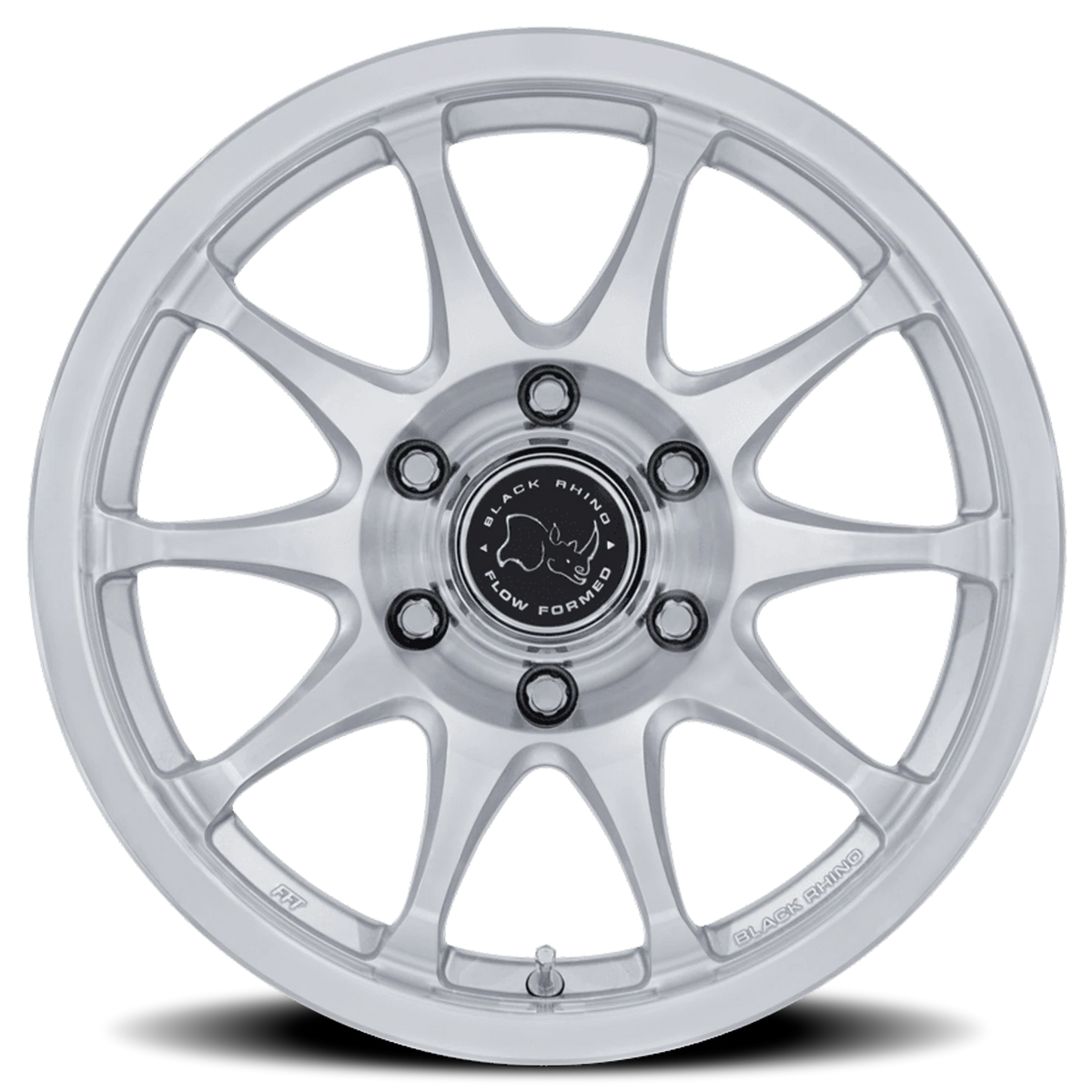 Black Rhino Ronin 17x8.5 +0 5x127mm 71.5mm Gloss Silver Machined Face