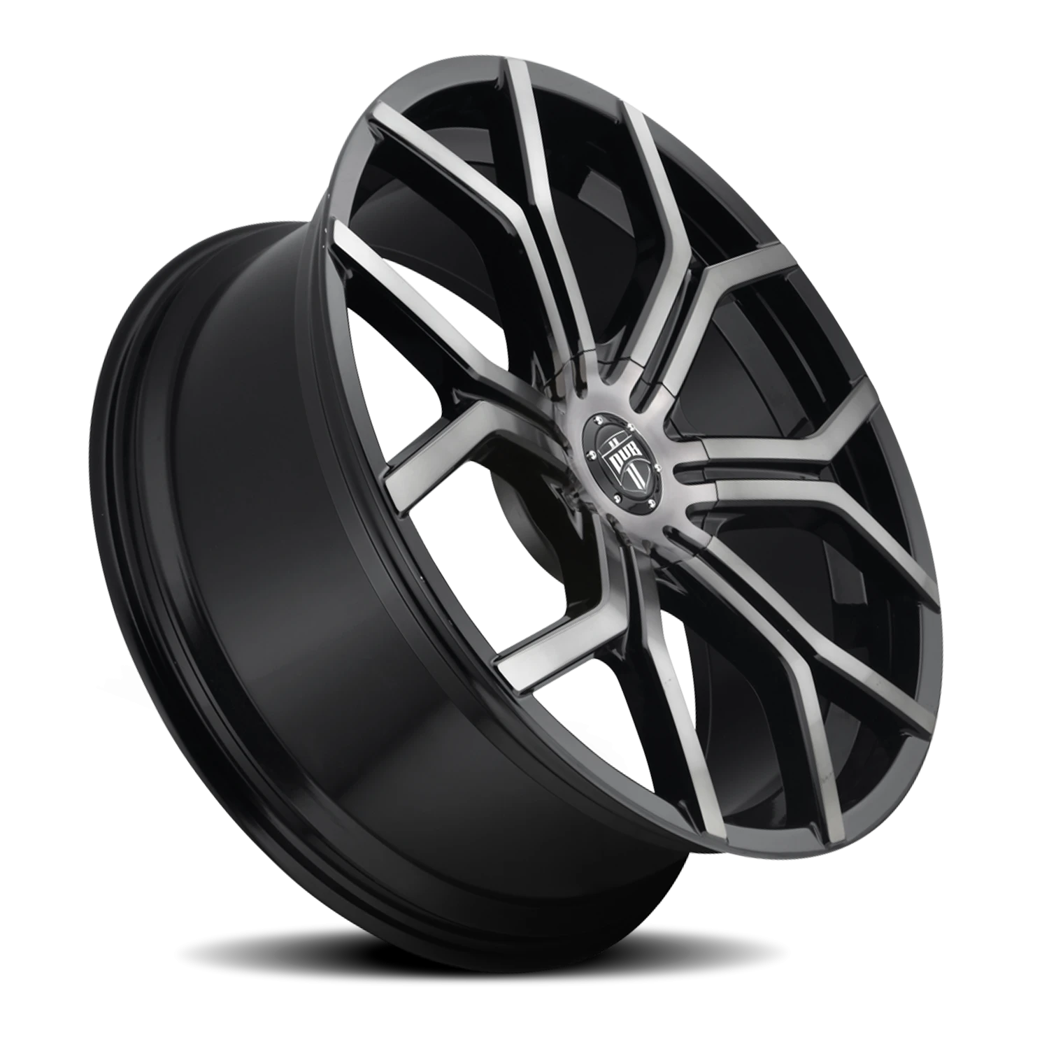 DUB Royalty 22x9.5" 6x135mm 87.1mm CB +30mm Gloss Black Machined-Spoke-Machined-Face-DDT