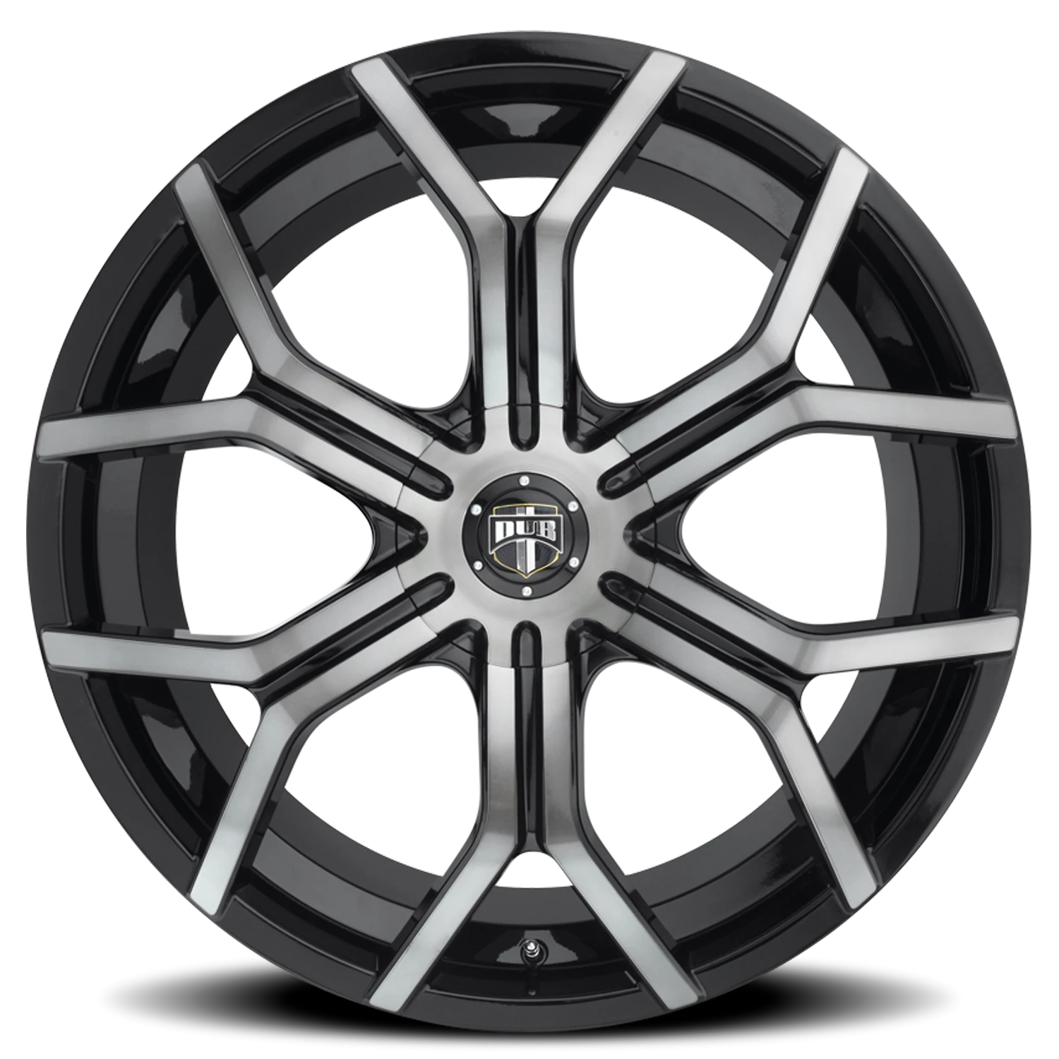 DUB Royalty 22x9.5" 6x135mm 87.1mm CB +30mm Gloss Black Machined-Spoke-Machined-Face-DDT
