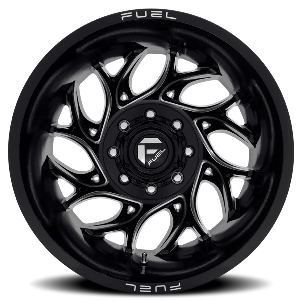 Fuel Runner Dually 22x8.25 -176 8x200mm 142.2mm Gloss Black Milled