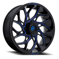 Fuel Runner UTV 18x7" 4x156mm 132mm CB +13mm Gloss Black Milled Candy Blue