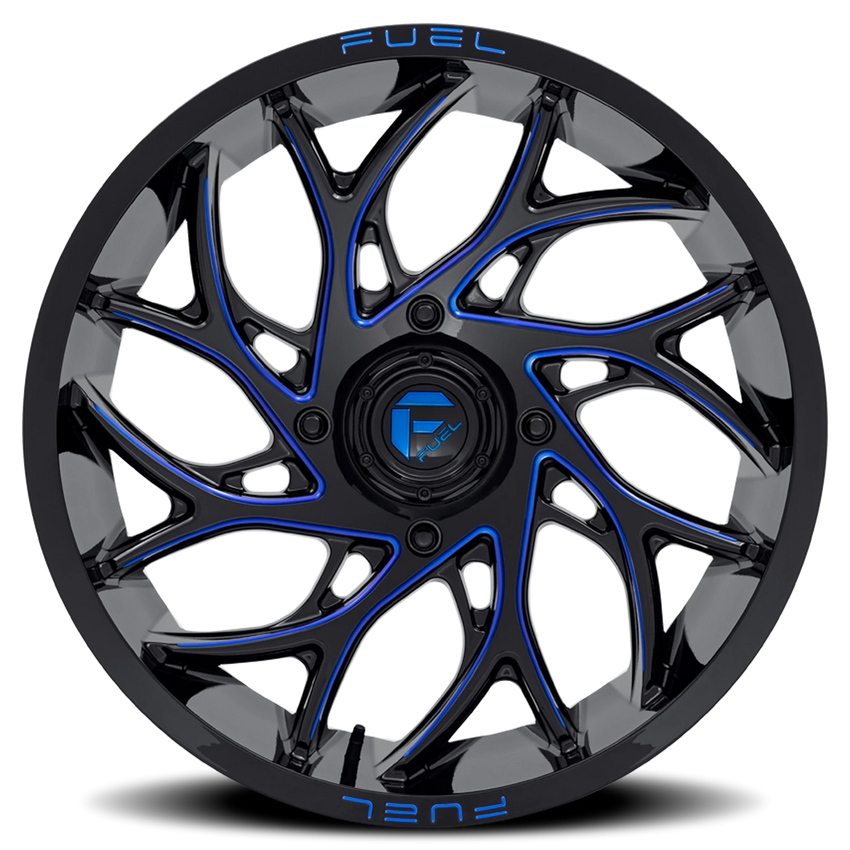 Fuel Runner UTV 20x7 +13 4x137mm 110.2mm Gloss Black Milled Candy Blue