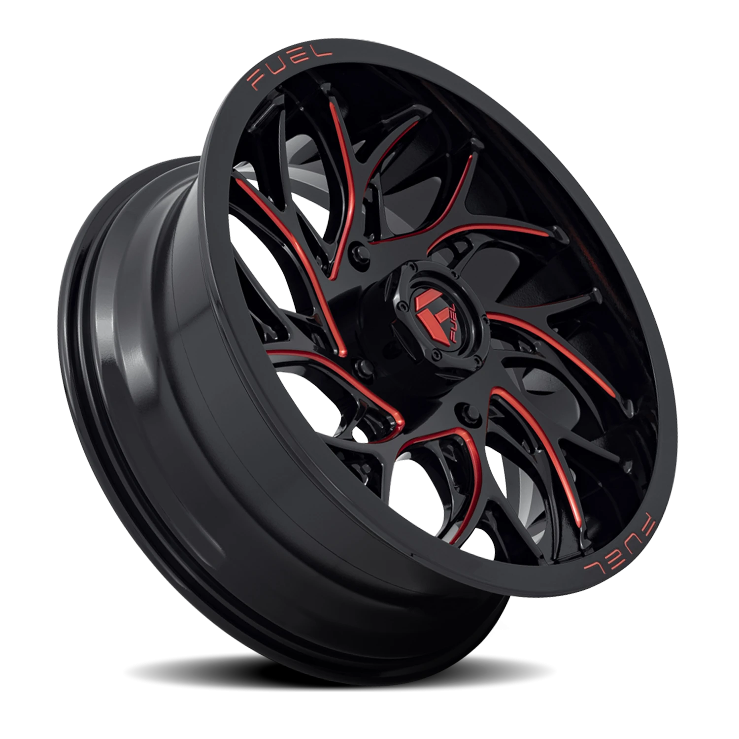Fuel Runner UTV 20x7" 4x137mm 110.2mm CB +13mm Gloss Black Milled Candy Red