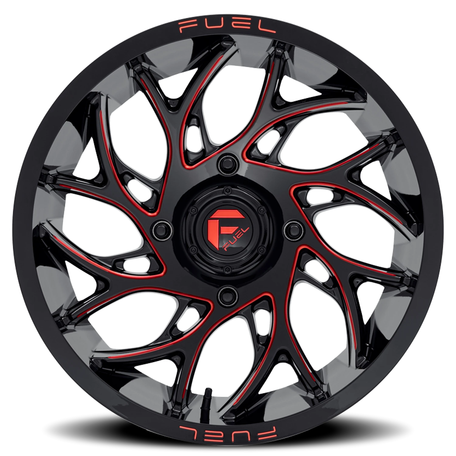 Fuel Runner UTV 18x7" 4x137mm 110.2mm CB +13mm Gloss Black Milled Candy Red