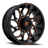 Fuel Runner UTV 20x7" 4x156mm 132mm CB +13mm Gloss Black Milled Orange