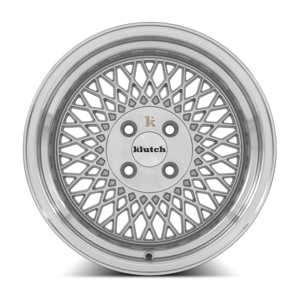 Klutch SL1 16x8 15 4x100mm 73.1mm Silver Machined Face