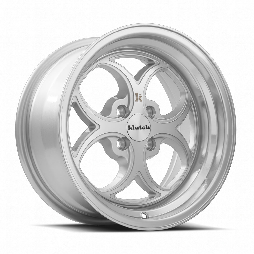 Klutch SL2 16x8 15 4x100mm 73.1mm Silver Machined Face