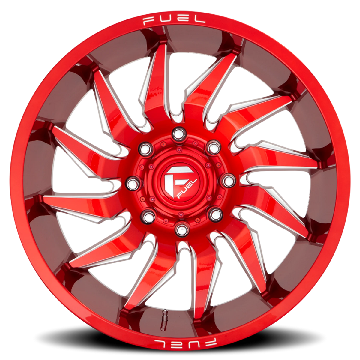 Fuel Saber 22x12 -44 5x127mm 71.5mm Candy Red Milled