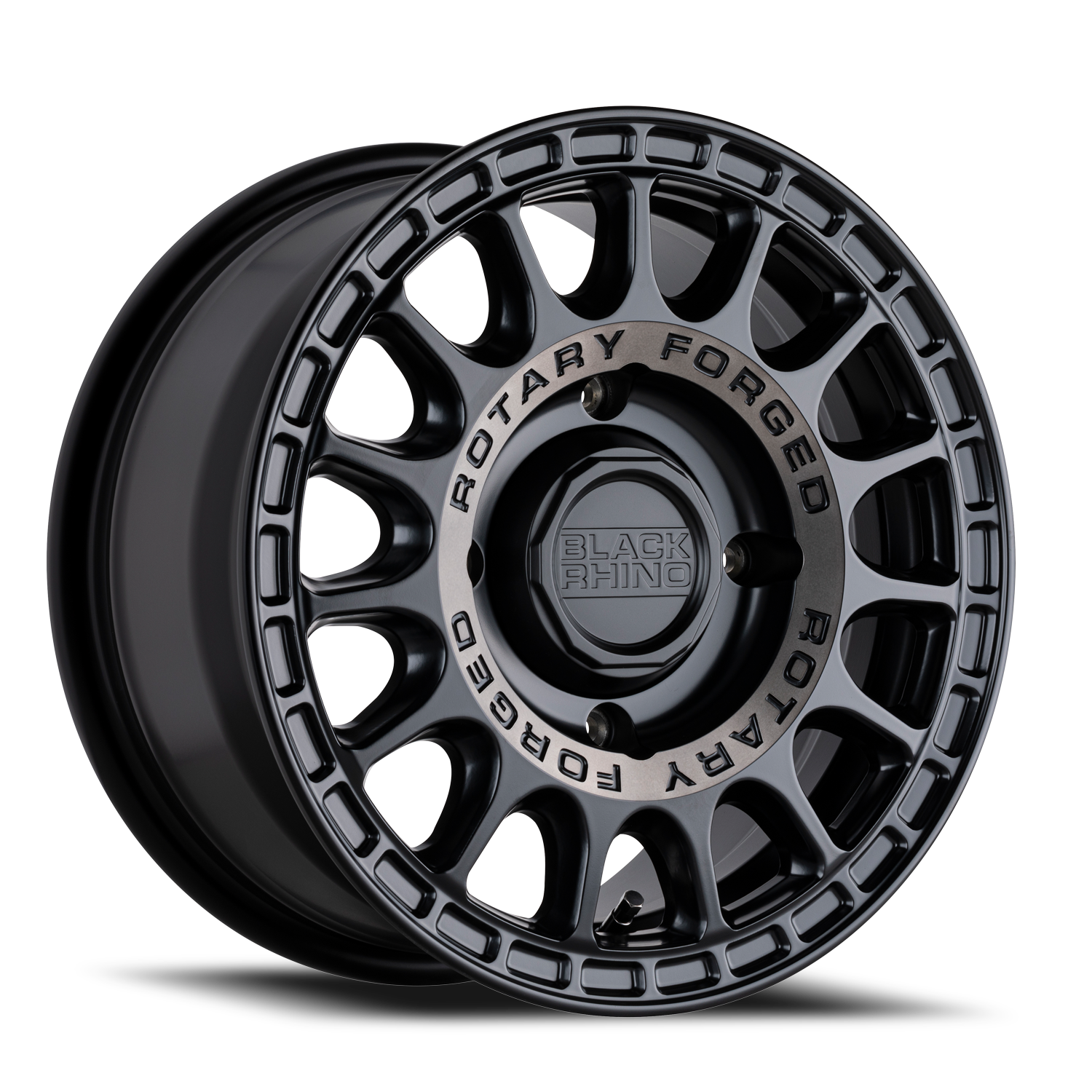 Black Rhino Sandstorm UTV 15x7" 4x110mm 80.2mm CB +36mm Semi Gloss Black Machined Tint Ring