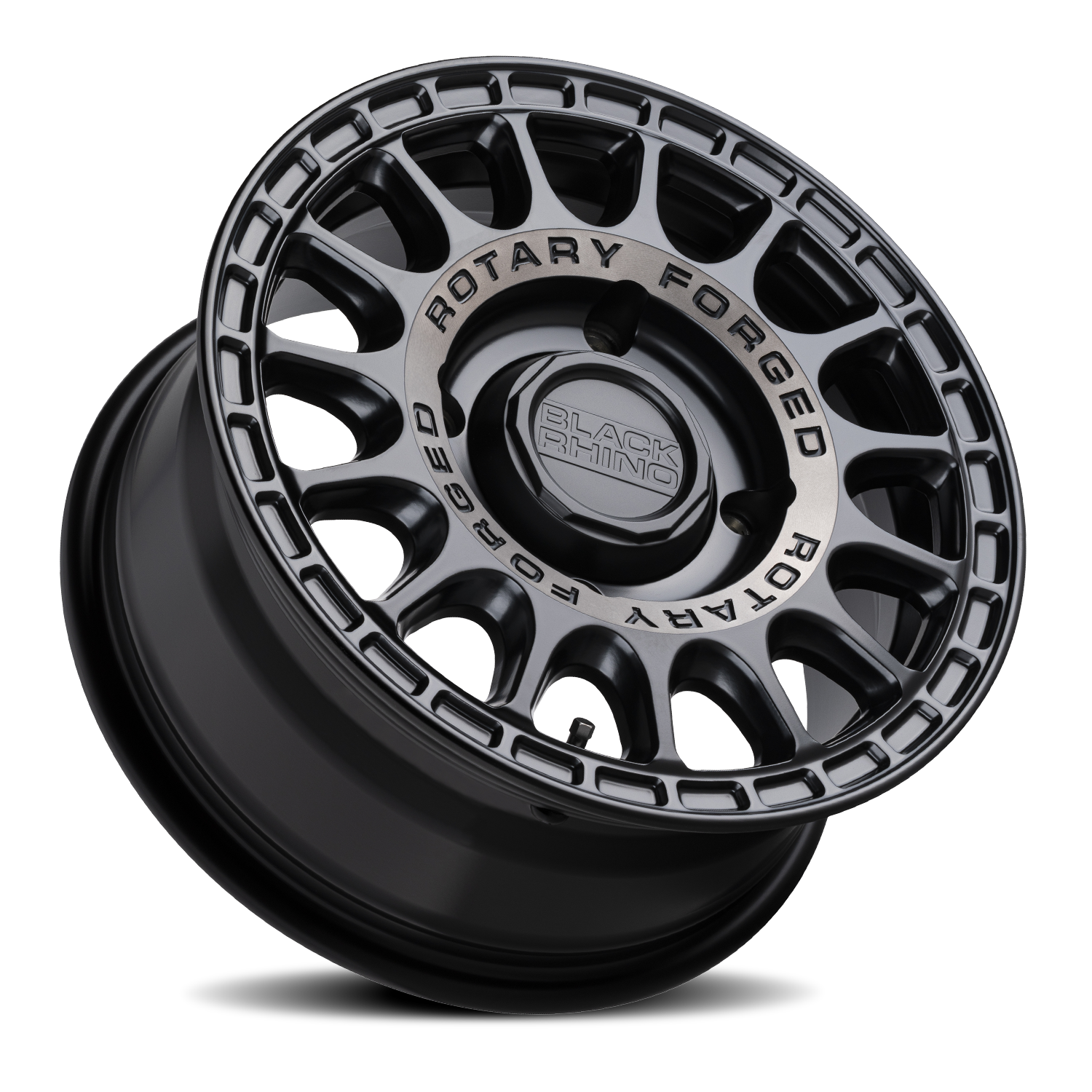 Black Rhino Sandstorm UTV 15x7" 4x110mm 80.2mm CB +36mm Semi Gloss Black Machined Tint Ring