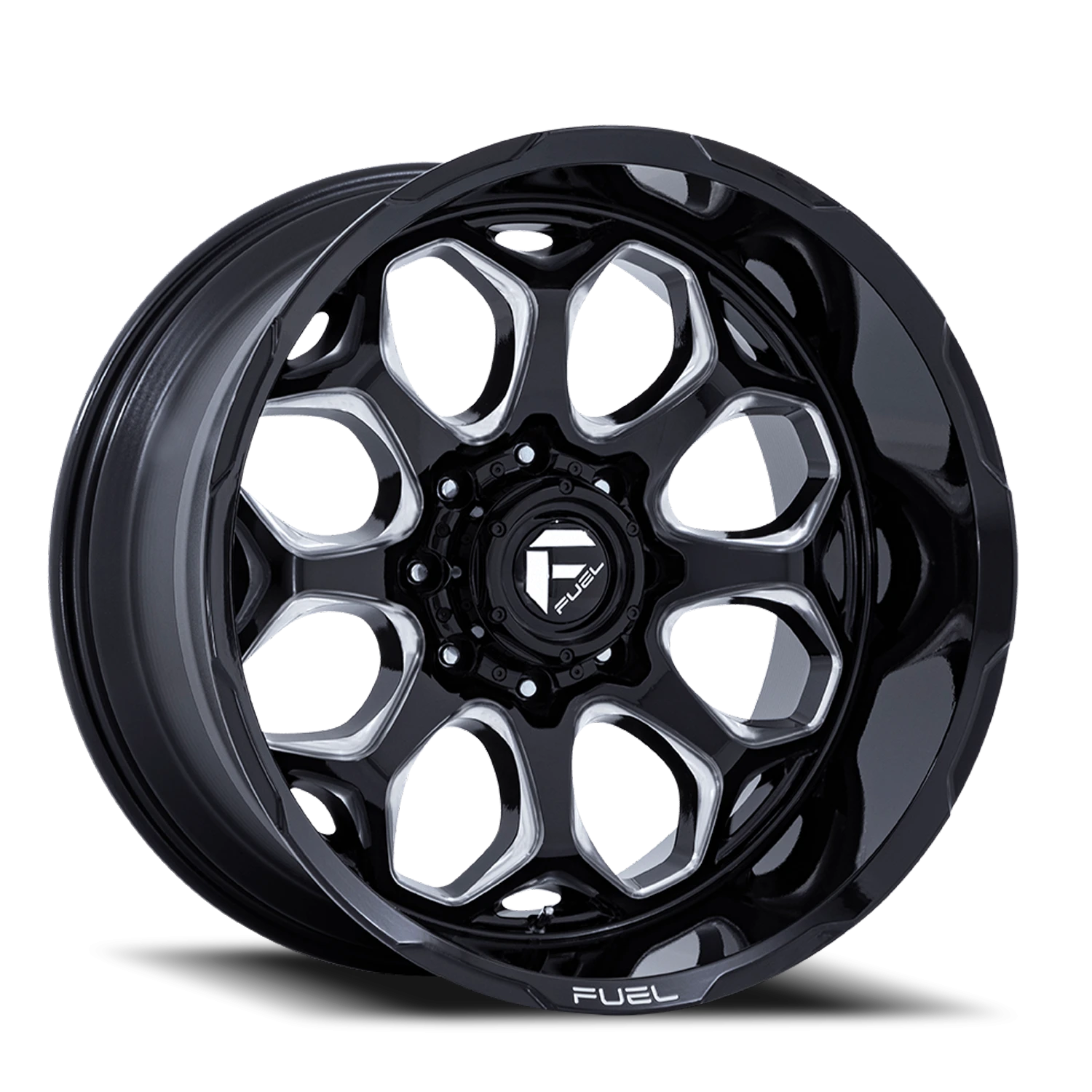 Fuel Scepter FC862 20x9" 5x127mm 71.5mm CB +1mm Gloss Black Milled