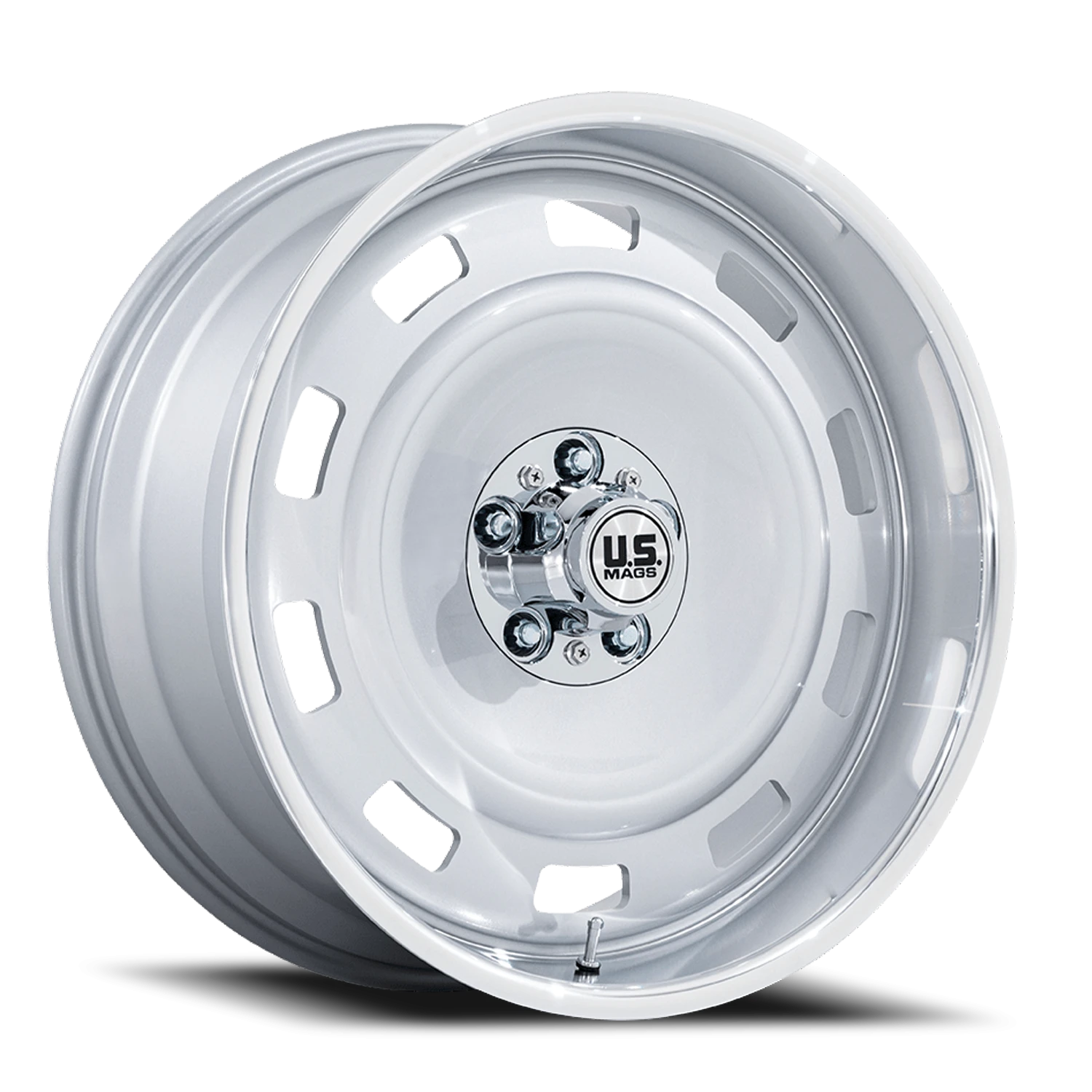 US Mags Scottsdale 22x10.5" 5x127mm 78.1mm CB 0mm Silver Diamond Cut Lip