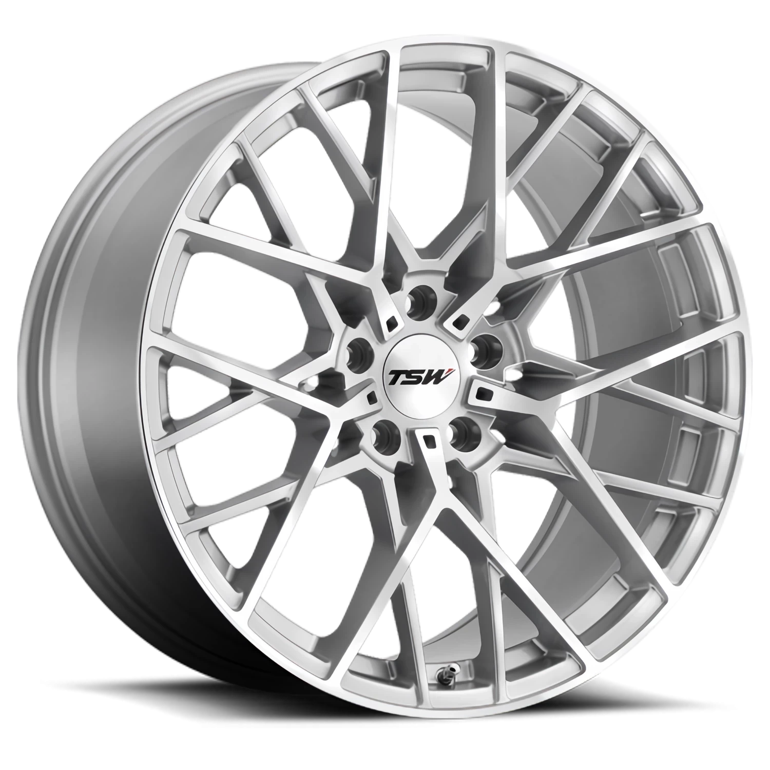 TSW Sebring 20x8.5" 5x114.3mm 76.1mm CB +20mm Silver Mirror Cut Face
