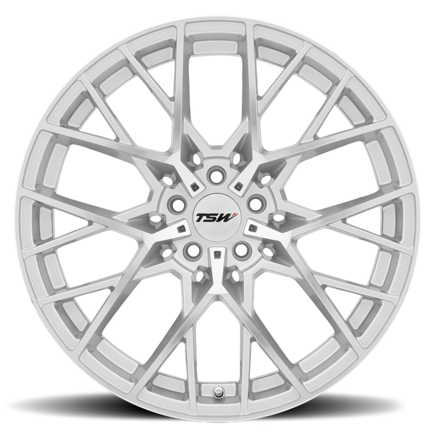 TSW Sebring 20x8.5" 5x114.3mm 76.1mm CB +20mm Silver Mirror Cut Face