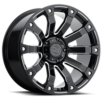 Black Rhino Selkirk 17x9" 5x127mm 78.1mm CB -12mm Gloss Black Milled