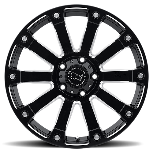 Black Rhino Selkirk 17x9" 5x127mm 78.1mm CB -12mm Gloss Black Milled