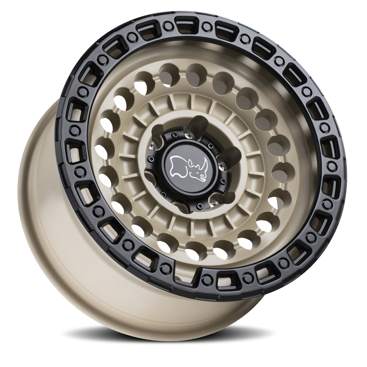 Black Rhino Sentinel 20x9.5" 5x127mm 71.6mm CB -18mm Desert Sand Black Lip Edge