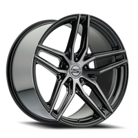 Select Precision Alloys Shadow 20x9" 5x120mm 72.54mm CB +20mm Gloss Glossy Black Brushed DDT Face Clear