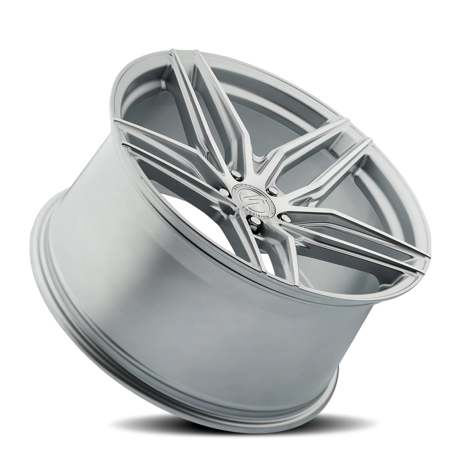 Select Precision Alloys Shadow 18x8.5" 5x112mm 66.53mm CB +38mm Gloss Silver Brushed