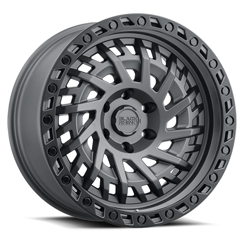 Black Rhino Shredder 18x9.5" 5x127mm 71.6mm CB -18mm Matte Gunmetal Black Lip Edge
