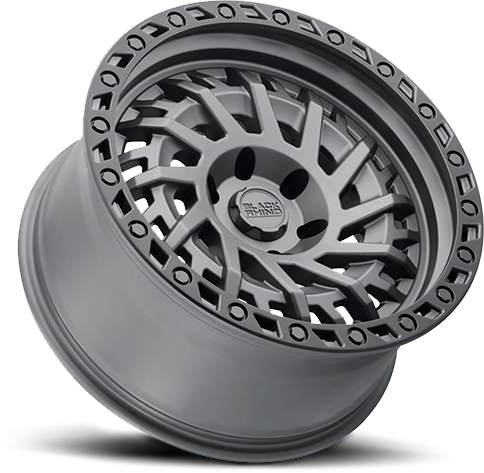 Black Rhino Shredder 18x9.5" 5x127mm 71.6mm CB -18mm Matte Gunmetal Black Lip Edge