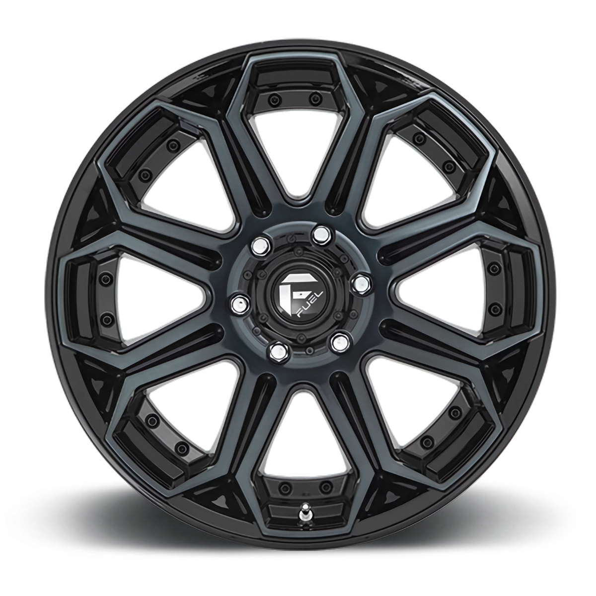 Fuel Siege 18x9 +1 5x127mm 71.5mm Gloss Black Machined-Double Dark Tint