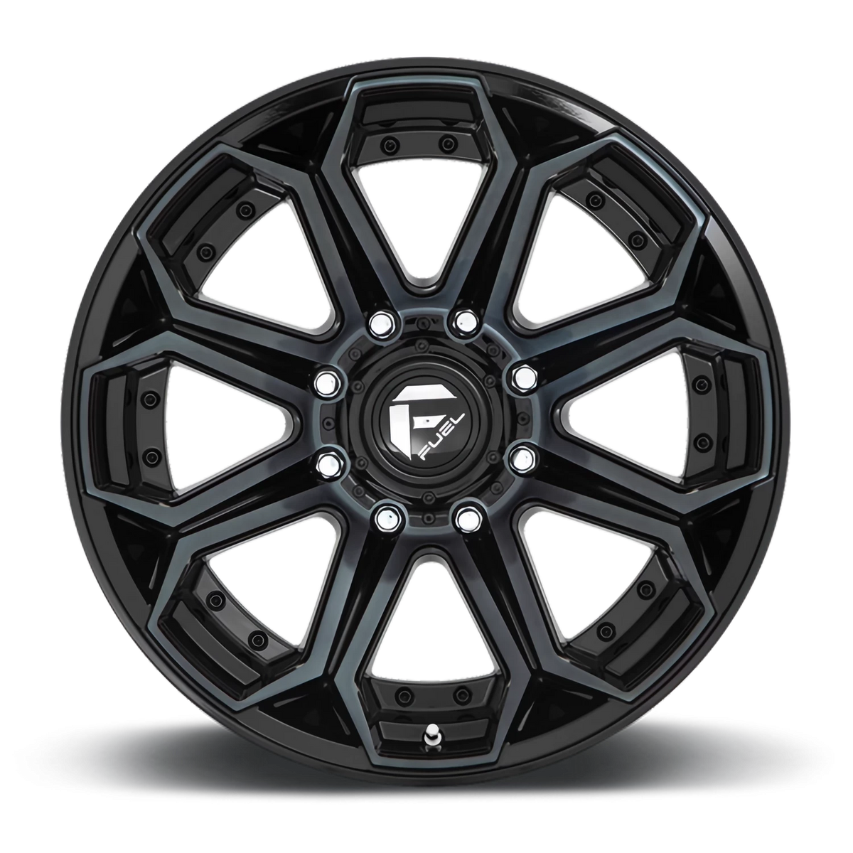 Fuel Siege 22x10 -18 8x170mm 125.1mm Gloss Black Machined-Double Dark Tint
