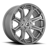 Fuel Siege 22x10 -18 6x139.7mm 106.1mm Brushed Gunmetal Tinted Clear