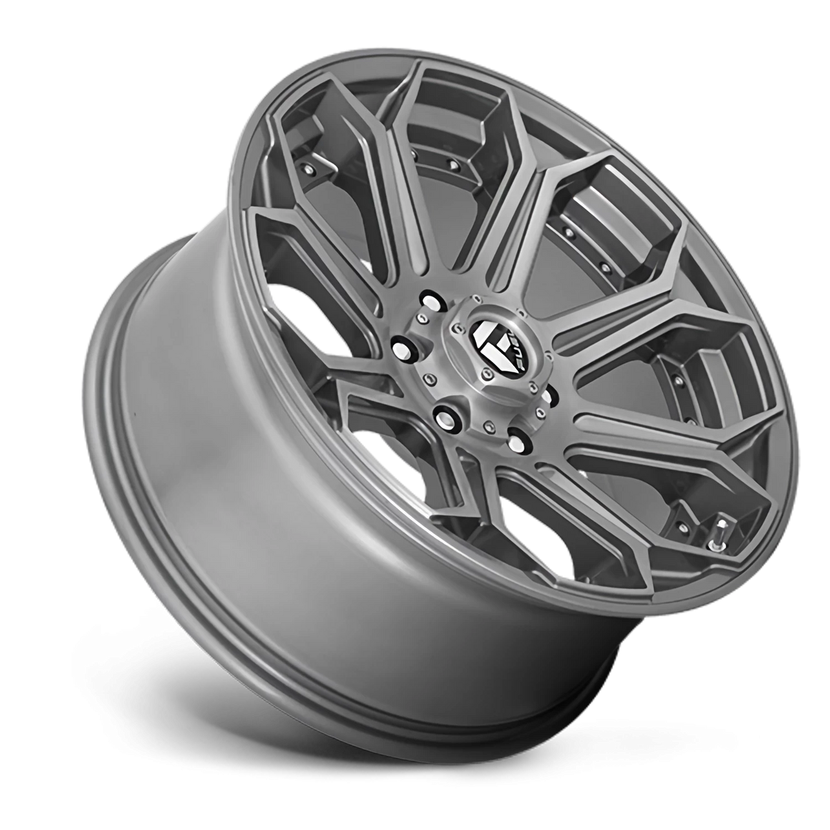 Fuel Siege 22x10 -18 6x139.7mm 106.1mm Brushed Gunmetal Tinted Clear